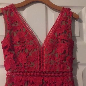 Dress Red lace Valentino style. Fit Size XS to S.